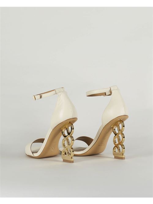 Leather sandals with geometric gold heel Wo Milano WO MILANO | Sandals | 2002